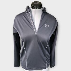 Under Armour Pullover Womens S Gray 1/4 Zip Golf Sweater Zip Pockets Performance